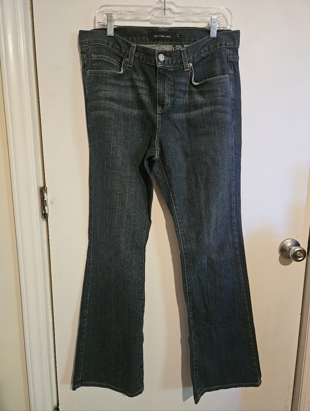 Calvin Klein Women's Bootcut Flare Jeans Size 10 Mid Rise 32" Denim